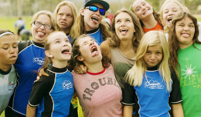 Teenager party group school