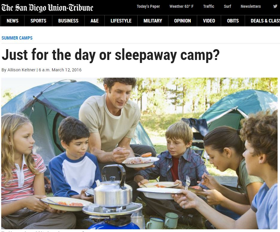 Stuart Jones, owner of San Diego summer camp Outpost, is interviewed by the Union Tribune.